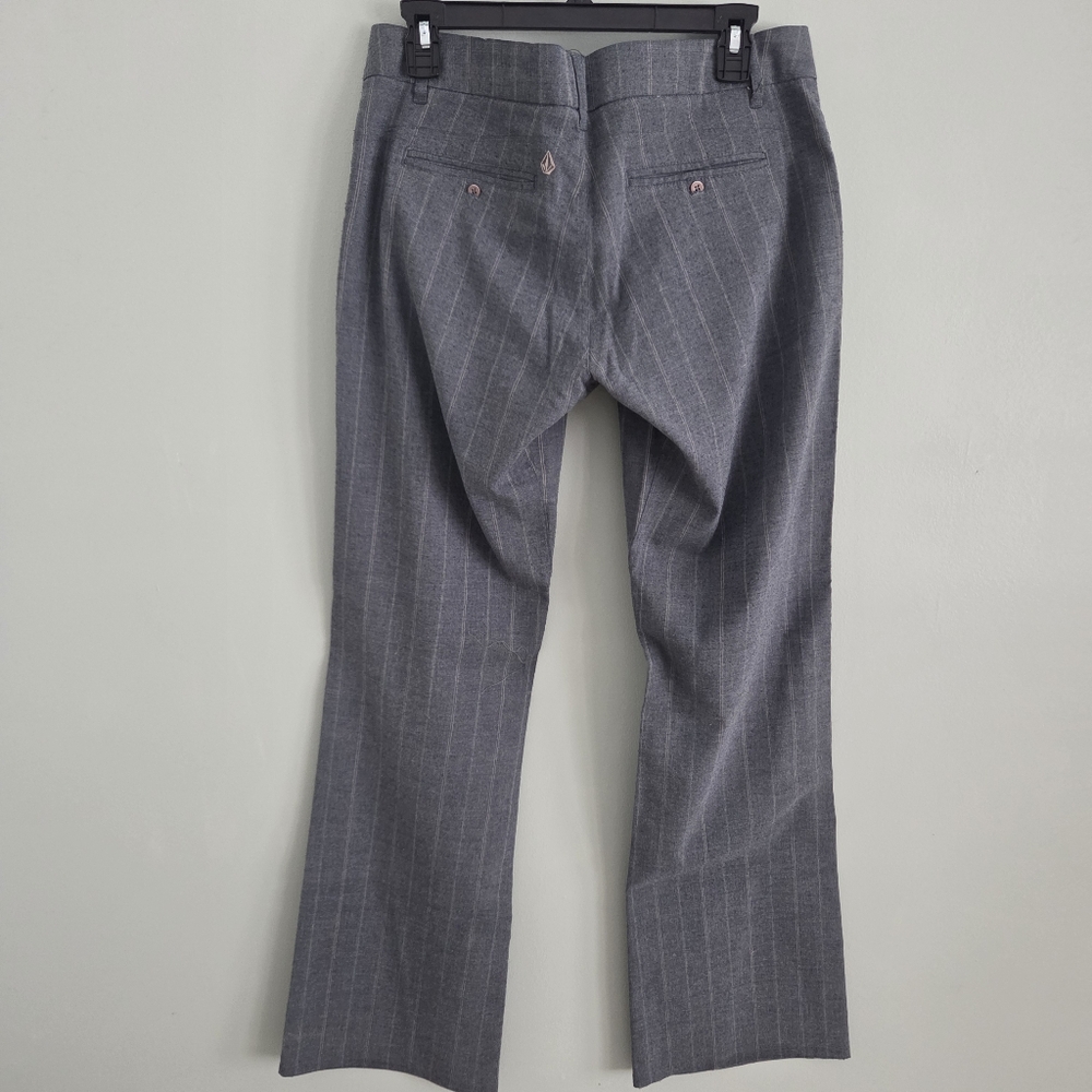Volcom Charcoal Pinstripe Wide Leg Dress Pants  Juniors Sz7 Y2K - Picture 4 of 5
